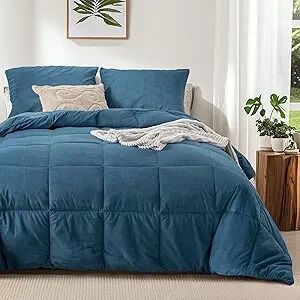 Comforter Set - Premium Corduroy Fabric and Breathable Microfiber for year round comforter and easy machine washable ftness and easy care machine washable design