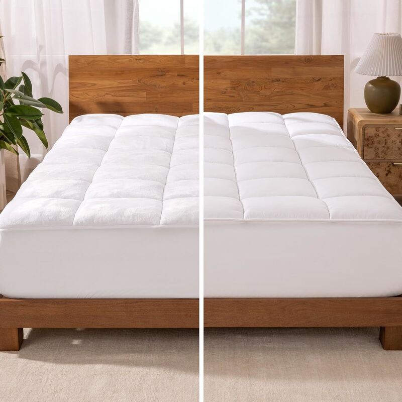 Feather and Down Home Textile Products Mattress Topper Designed with 75 Percent Duck Feather and Down for Restful Sleep