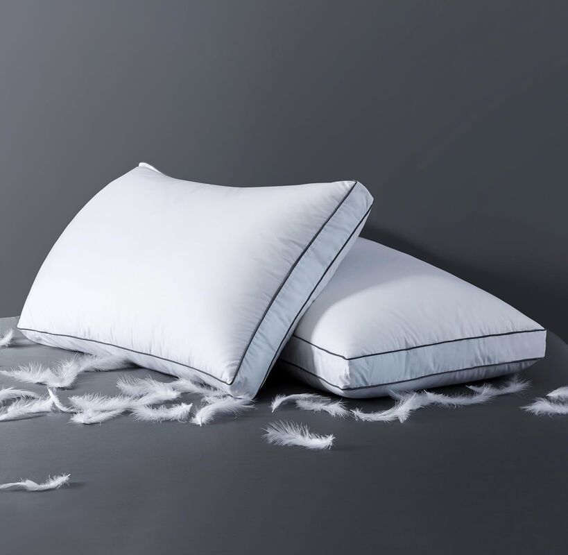 Feather and Down Home Textile Products Layered Support Pillow Featuring Soft Skin Friendly Fabric and Durable Construction for Everyday Comfort