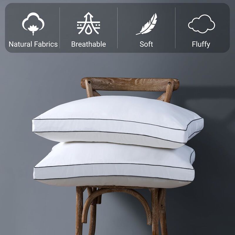 Feather and Down Home Textile Products Layered Support Pillow Featuring Soft Skin Friendly Fabric and Durable Construction for Everyday Comfort