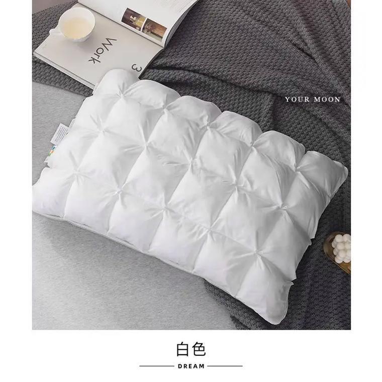 95% imported Russian large - cluster white goose down pillows Pleated with baffle box self cording 80s 400TC 100% cotton shell
