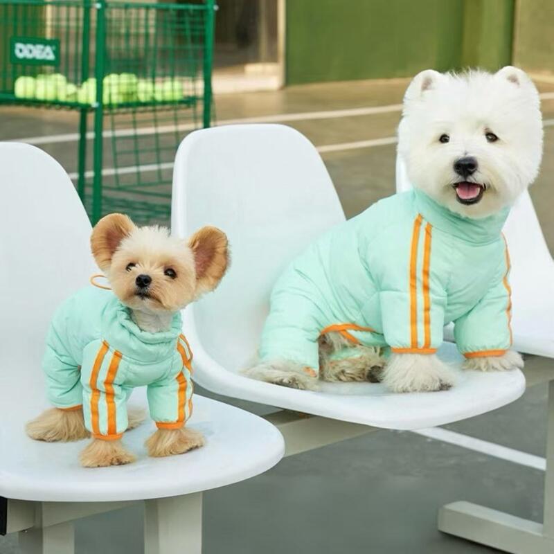 White Duck Down Dog Jacket for Winter - Full-Leg Coverage 4-Paw Small Dog Coat, Warm & Cozy for Schnauzer, Bichon Frise and Other Tiny Breeds