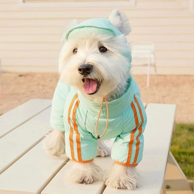 White Duck Down Dog Jacket for Winter - Full-Leg Coverage 4-Paw Small Dog Coat, Warm & Cozy for Schnauzer, Bichon Frise and Other Tiny Breeds