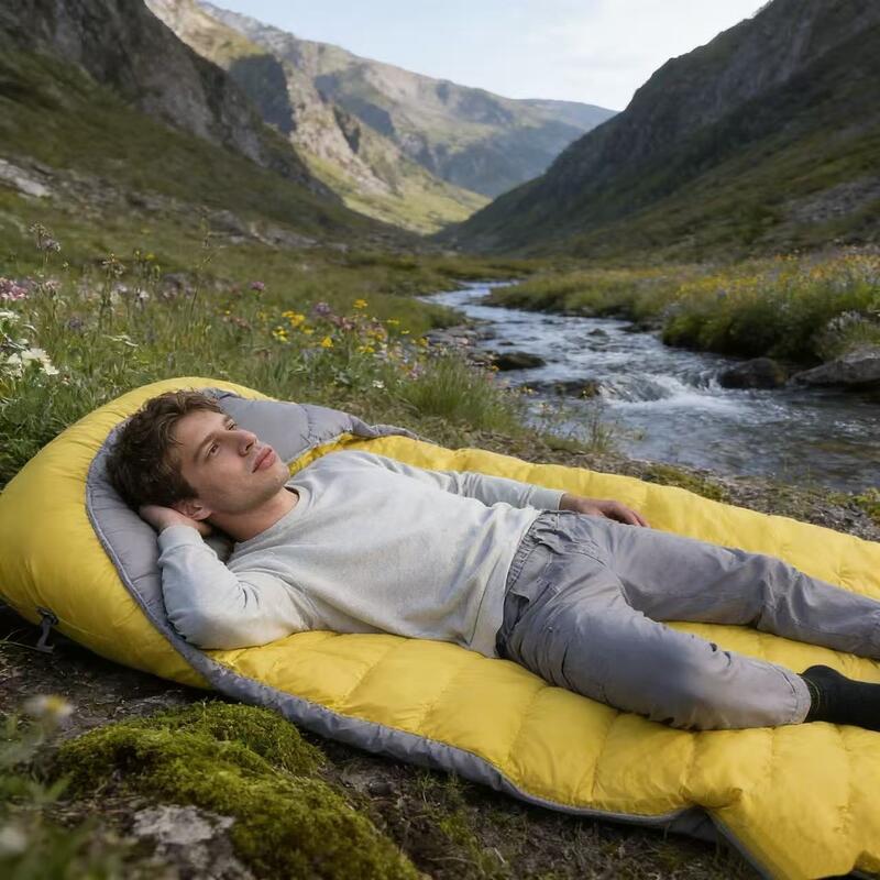 Пуховый спальный мешок для взрослых Cicada-Wing, легкий, как крыло цикады - 2-в-1, портативный походный квилт, для холодной погоды