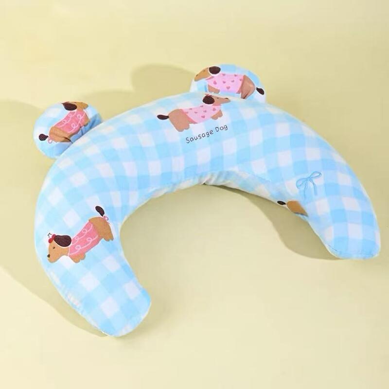 Moon-Shaped Plush Pet Pillow - Cushiony Dog & Cat Bed for Small Pets, Thick Cuddle Pad for Security, Comfort and Anxiety Relief