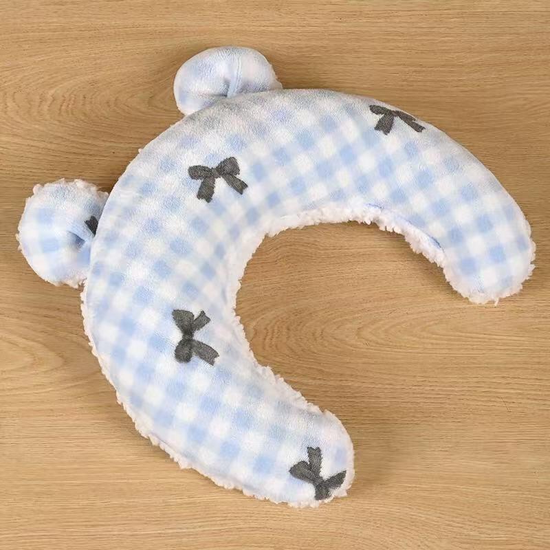 Moon-Shaped Plush Pet Pillow - Cushiony Dog & Cat Bed for Small Pets, Thick Cuddle Pad for Security, Comfort and Anxiety Relief