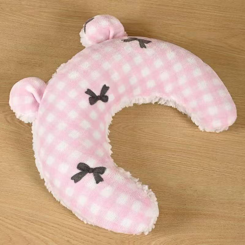 Moon-Shaped Plush Pet Pillow - Cushiony Dog & Cat Bed for Small Pets, Thick Cuddle Pad for Security, Comfort and Anxiety Relief