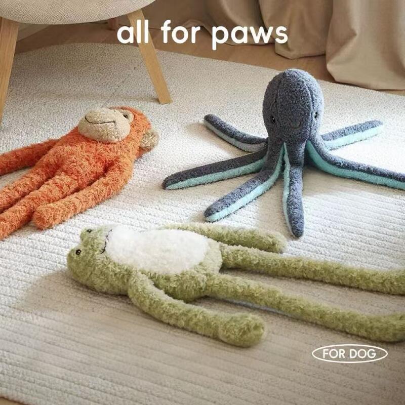 Interactive Plush Dog Toy with Squeaker & Crinkle Paper - Chew-Resistant Self-Play Toy for Boredom Relief, Mental Stimulation and Teething Puppies