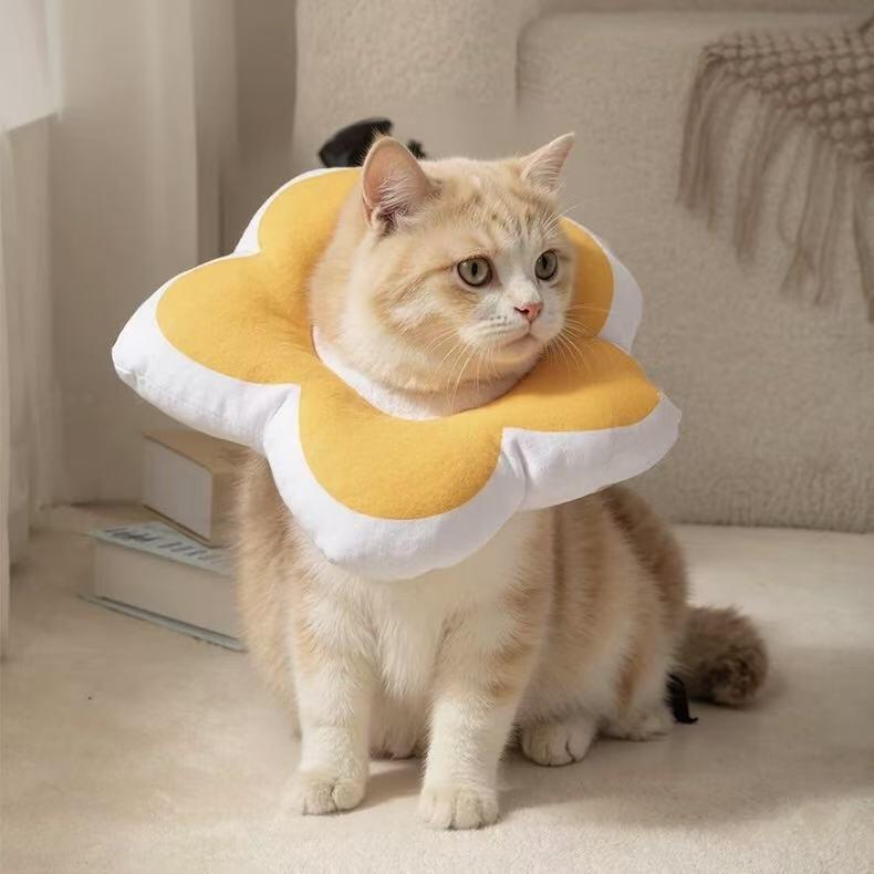 Post-Surgery Recovery E-Collar for Cats & Dogs - Adjustable Soft Cone with Detachable Flea & Tick Repellent, Prevents Licking After Spay/Neuter