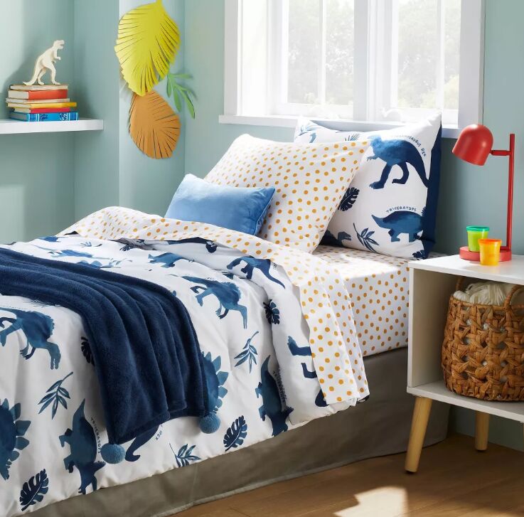 BIAB per bambini (microfibra stampata con stampa a dispersione draghi da 85 g/m² e microfibra tinta unita da 85 g/m², imbottitura in poliestere da 200 g/m². Bordo a coltello)