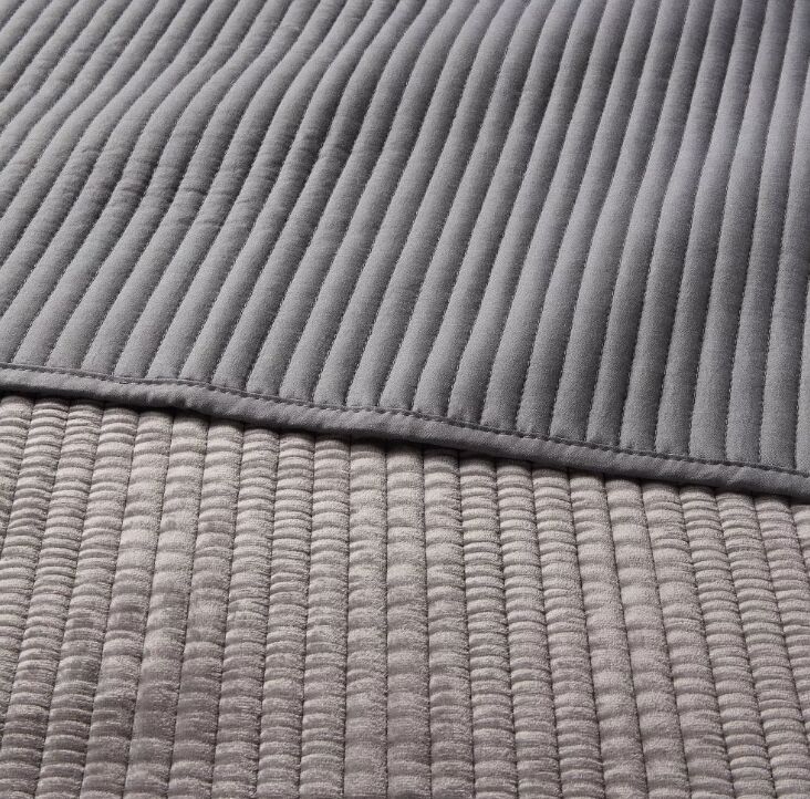 Quilt Set(250gsm flannel crepe,back is 85gsm washed microfiber solid.filling is 150gsm poly.1cm binding with back fabric.0.5”width channel quilt.)