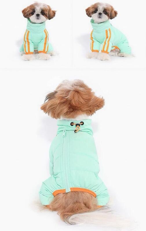 White Duck Down Dog Jacket for Winter - Full-Leg Coverage 4-Paw Small Dog Coat, Warm & Cozy for Schnauzer, Bichon Frise and Other Tiny Breeds