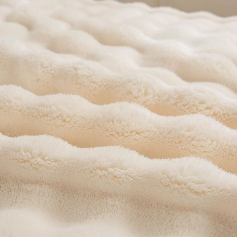 偽のウサギ毛皮毛布 -250-350GSM偽のウサギ毛布,固体,100%ポリエステル-フリース,固体,100%ポリエステル